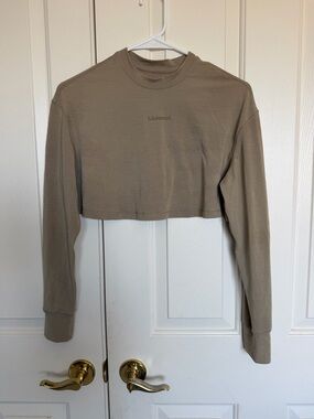 lululemon athletica Cropped Long-Sleeve Top - Taupe